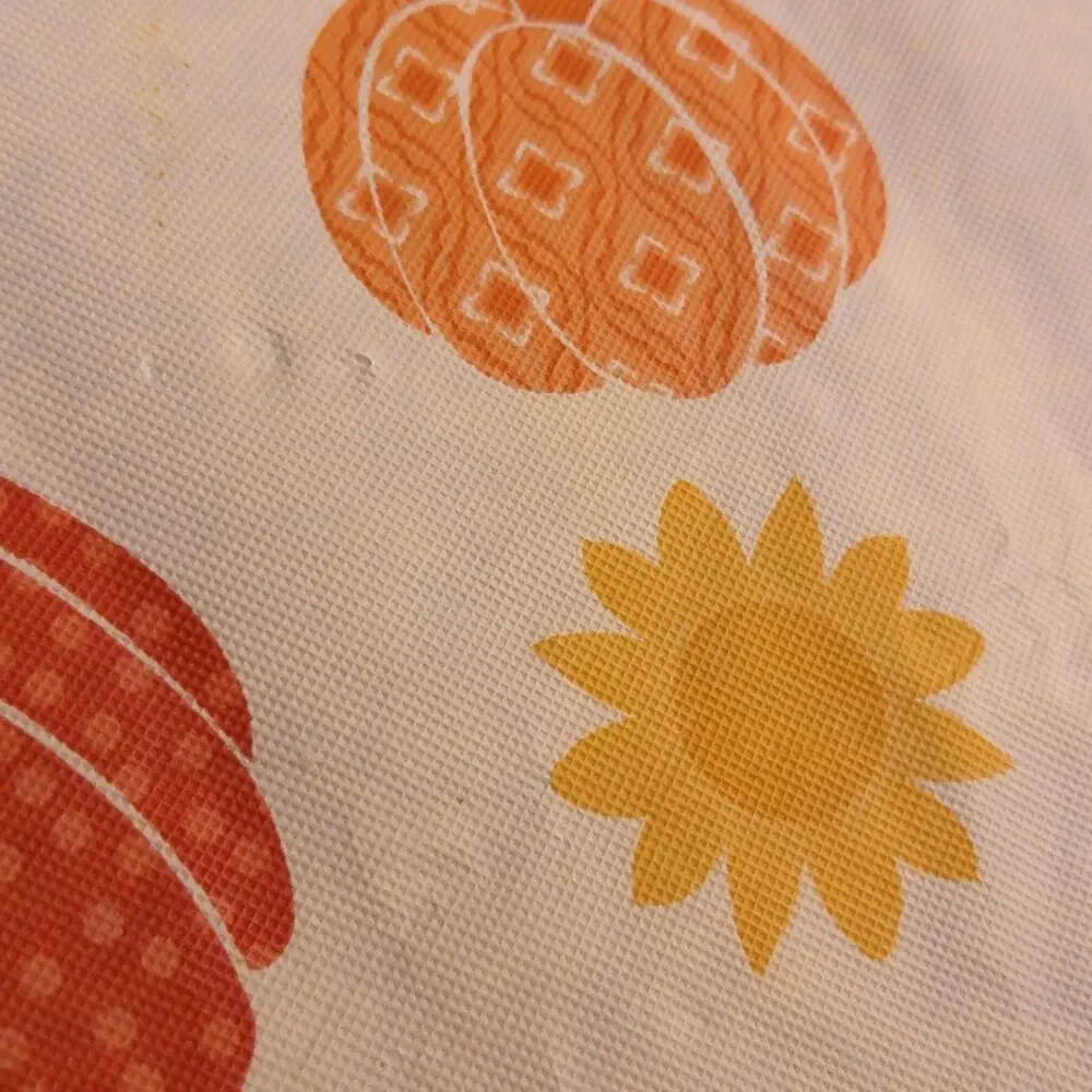 Halloween Pumpkin Fall Harvest Tablecloth Fabric Crafts Flannel Backed READ